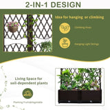 Wicker Trellis Planter, Outdoor Raised Garden Bed with Drainage Holes, Free-Standing Trellis Planter 49413812