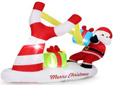 7ft Inflatable Santa Claus Decoration - 5 Built-in LED Lights 210T Polyester Quick Inflation Outdoor 25535270