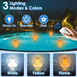 ZNTS 2Pcs Solar Floating Pool Lights Solar Flame Stake Lights IP67 Waterproof Outdoor Globe Ball Lights 49920595