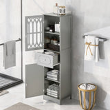 ZNTS Tall Bathroom Cabinet, Freestanding Storage Cabinet with Drawer and Doors, MDF Board, Acrylic Door, WF289427AAG