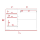 Mix L-Shaped Desk, Keyboard Tray, Two Drawers, Single Open Shelf -Light Gray B20091962