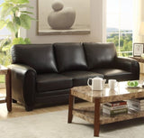 ZNTS Modern Living Room Furniture 1pc Sofa Black Faux Leather Covering Retro Styling Furniture B01159021