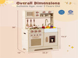 Kids Wooden Play Kitchen with Realistic Lights & Sounds, Pretend Ice Maker & Accessories for 41770514