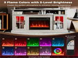 58" TV Stand with RGB Fireplace Gray- Smart App Remote Control, 4777 BTU Heater 30487667