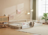 Fence Bed With Door With Board White Painted Pine Queen Children's Bed 95870434