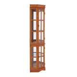 Corner Curio Cabinet with 5 Shelves and Lighting System, Oak W1693P183979