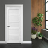 CRAZY ELF 28" x 84" Five Grid Real Primed Door Slab, DIY Panel Door, Modern Interior Barn Door, W936104292