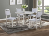 2pc White Light Gray Upholstered chairs Dining Room Wooden Solid Wood Furniture B011P315728