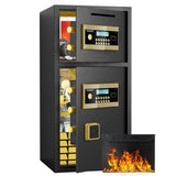 Large Double-door Coin-operated Safe,Digital Security Safe with Fireproof and Waterproof Bag,6.0 W1779P283321