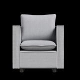Decorative chair, comfortable gray single sofa chair, soft breathable seat cushion, soft cushion W1727P237735