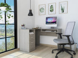 Raleigh L-Shaped Desk, Two Drawers, One Shelf, CPU Storage B128P148967