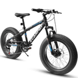 ZNTS A20316 20 Inch Fat Tire Bike Adult/Youth Full Shimano 7 Speed Mountain Bike, Dual Disc Brake, W1856P152434