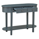 TREXM Elegant Retro Console Table with Curved Design Smooth Glaze for Entryways, Living Rooms N715P230796M
