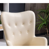 Doarnin Contemporary Silky Velvet Tufted Button Back Accent Chair, White T2574P164270