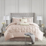 7 Piece Tufted Comforter Set Blush King B03597045