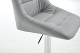 Set of 2 Bar Stools, with Chrome Footrest and Base Swivel Height Adjustable Mechanical Lifting W1249P243518