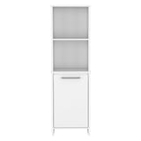 Kitchen Pantry 59" H, Two Open Storage Shelves, Single Door Cabinet, Two Interior Shelves, White B097133148