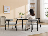 Burbank Modern Round Boucle Dining Chairs, Set of 2, Black White T2574P180243
