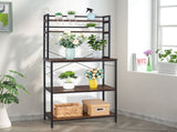 5-Tier Bakers Rack with 10 S-Shaped Hooks, Industrial Microwave Oven Stand, Free Standing 55910941
