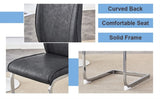 Luxury Simple Arch Chair - Set of 4 Dark Gray PU Material High Resilience Dining Chair with Arched W1151P154855