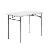 40"L x 20"W Plastic Adjustable Height Fold-in-Half Folding Table, White 68507853