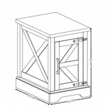 Farmhouse end table Nightstand Rectangular Farmhouse End Table with Barn Door and Adjustable Storage W2275P192793