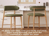 Counter Height Bar Stools Set of 2, Upholstered Counter Stools Modern Barstools with Metal Legs for W3916P563391