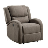 Modern Living Room Furniture 1pc Power Reclining Chair Brown Chenille Upholstery Plush Seating Solid B011P256234