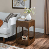 Mid Century Modern Lift Top Side Table, Small Rising End Table Couch Table with Storage Shelf, 93908854