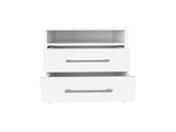 Nightstand 20"H, Two Drawers, Superior Top, Metal Handles, White B097133065