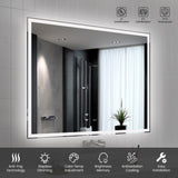 60"x48" Modern LED Smart Mirror with Hiden Light Bathroom Mirror, Front Lit & Back Lit With 3 Color T3177P284028