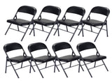 4pcs Elegant Foldable Iron & PVC Chairs for Convention & Exhibition Black 33457557