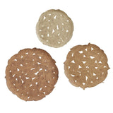 Textured Feather 3-piece Metal Disc Wall Decor Set B03598812