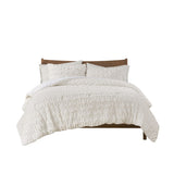 Full/Queen Ruched Fur Down Alternative Comforter Set B03597269