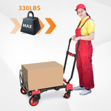 150kg 2-in-1 luggage trolley red 58885307