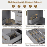 30" Bathroom Vanity with Ceramic Sink, Soft-Close Door with Built-in Shelf, Deep Standard N729P184479E
