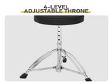Full Size Adult Drum Set 5-Piece Champagne with Bass Drum, two Tom Drum, Snare Drum, Floor Tom, 16" 20420021