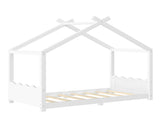 Twin House Floor Bed with Support Slats, Solid Wood House Bed Frame for Kids, No Box Spring Needed 37856201