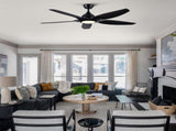 60 In Intergrated LED Ceiling Fan Lighting with Black ABS Blade W136755953