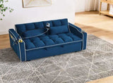55.51 inch versatile foldable sofa bed in 3 lengths, modern sofa sofa sofa velvet pull-out bed, W2353P205655