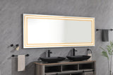 72 x 30 Inch LED Bathroom Mirror with Front and Backlight, Wall Mounted Vanity Mirror, Anti-Fog, W2287P302112