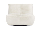 Rearden 35.5" Swivel Glider Manual Recliner Gaming Lounge Chair, Pearl White Short Faux Fur B2719P238499