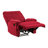 Reclining Chair Red Velvet Upholstery Square Tufted Back Pillowtop Arms Solid Wood Furniture Modern B011P182496