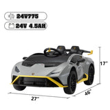 ZNTS 24V Battery Powered Ride On Car for Kids, Licensed Lamborghini, Remote Control Toy Vehicle with W2181P149201