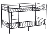 Iron Bed Bunk Bed with Ladder for Kids Twin Size Black 98932878