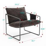2 Chairs in 1 Box, Upholstered hanging armchair with arm pocket metal frame, crushed foam cushions W1901126482