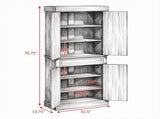 71" Freestanding Kitchen Pantry Cabinet with 4 Doors 2 Large Storage Cabinets And an Additional 19941052