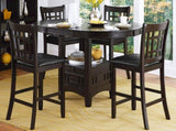 Classic Style Counter Height Chairs 2pc Dark Cherry Finish Faux Leather Upholstery Dining Furniture B01146337