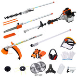 12 in 1 Multi-Functional Trimming Tool, 32.6CC 2-Cycle Garden Tool System with Gas Pole Saw, Hedge W465P195376