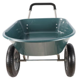 wheel barrow Two wheeled trolley for green garden 15 inch pneumatic wheel WB1001GN W22770787